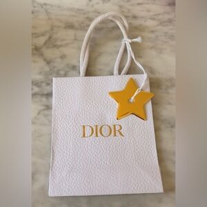Authentic Dior White Gold Logo Shopping Gift Bag Small
